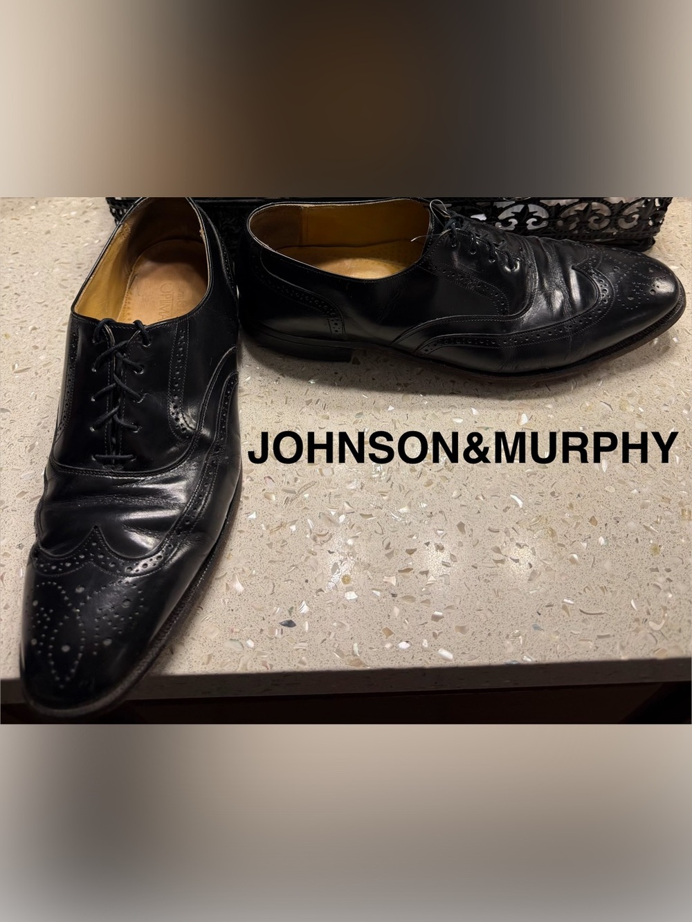 Johnston & Murphy Black Leather Men’s Dress Oxfords 9.5
